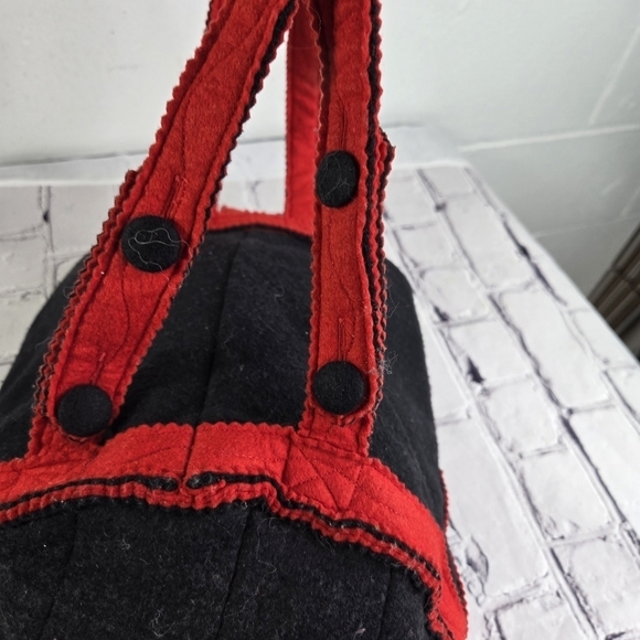 Vtg Lanya Vermont Orvis wool folk ethnic backpack purse rare htf main image 9